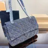 CC Bag Vintage Customized Womens Maxi Denim Bags Silver Hardware Chain Embroidery Crossboys Designer Bag Oversized Luxurys Handbags Lager Capacity Totes 39X13X24