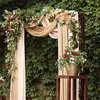 Decorative Flowers 2pcs Wedding Arch Romantic Artificial Floral Swag For Sheer Drapes Chair Arbor Ceremony Reception Arrangement