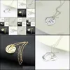 Pendant Necklaces Couples Engraving Pendants Jewelry 925 Sier 24K Gold Chains I Love You Sun Moon Drop Delivery Dhaiq