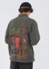Herenjacks 2023 Autumn Winter Retro Patch losse jas jas Men Street Japanse bedrukte bovenkleding Casual tops W1370