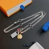 Designer Collier En Acier Inoxydable Designer Unisexe Punk Lettre Cubaine Chaîne En Argent Hip Hop Trois-en-un Pendentif Bijoux Aucune Boîte