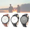 Wristwatches Fashion British Style Watch Leather Strap Casual Mens Womens Big Dial Quartz Wrist Lovers Clock