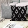Oreiller blanc noir géométrique taie d'oreiller décorative housse de canapé taie d'oreiller maison chambre voiture décor 40x40 45x45 50x50cm