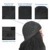 레이스 S 아프로 키키 곱슬 곱슬 머리 흑인 여성을위한 180 밀도 글루없는 브라질 레미 풀 기계 제조 스카프 230214