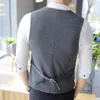 Мужские жилеты Mens Suit Vest Double Button Smart Casual жилет мужчина Leisure Высококачественный плюс размер S-5xlmen's