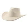 Brede rand hoeden emmer cowboy voor vrouwen man solide panama casual westerse cowgirls kaki zwarte jazz caps sombrero hombre sombreros 230214
