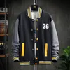 Giacche da uomo hip hop streetwear giacca da baseball cappotto osso ricamo collo alto giacca giapponese streetwear bomber college 230214