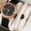 Wristwatches Women Watches Fashion Elegant Leather Quartz Watch For Bracelet Set Ladies Casual Sport Dress Clock Reloj MujerWristwatches