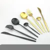Conjuntos de utensílios de jantar 16pcs/conjunto de talheres de ouro Facas Fork Spoon Tea