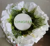 Decorative Flowers Wedding Road Lead Artificial Rose Hydrangea Flower Ball Table Centerpiece 30cm Ivory 10pcs/lot TONGFENG