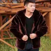 Men's Fur & Faux Arrival Fashion Mens Smooth Coat Man Zipper Jackets Hooded Jacket Long Sleeved Coats Pluse Size 5XL Male