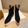 Boots Winter Classic Chelsea Boots for Woman Cow Suede Pointy toe Wedge Heel Ankle Boots Simple Comfortable Cowboy Boots Female 230214