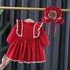 Girl's Dresses LZH Girl Kid's For born Baby Clothes Plus Velvet Princess Kids Girls Autumn Winter 14Y 230214