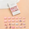 24pcs/box false nails cover full cover uv glitr short false shail pain tips for decored design press on nails art fak