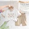 LZH, ropa para recién nacidos, conjuntos para niños, ropa bonita bordada para niñas, traje de manga corta para niños pequeños, conjunto de año para bebés