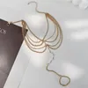 Cadena multicapa de moda, cadena de tobillo larga de perlas para mujer, pulsera de tobillo dorada, joyería para sandalias descalzas de playa