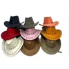 Breda Brim Hats Bucket Western Cowboy Travel Caps för kvinnor Mäns Suede Vintage Men med Cowgirl Jazz Cap 230214