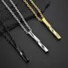 Pendant Necklaces 2023 Fashion Black Rectangle Necklace Men Trendy Simple Silver Color Cool Street Style Chain Jewelry