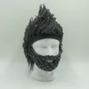 Berets Beard Hats Hobo Mad Scientist Caveman Handmade Knit Warm Winter Cap Men Women Halloween Gifts Funny Party Beanies 5 Colours 230214