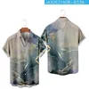 Casual shirts voor heren zomer korte mouw knoop omhoog heren Hawaiiaanse afdruk turn-down-collar shirt streetwear