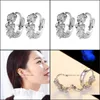 Charm Sakura ￶rh￤ngen Hoop Women Luxury Sier Earring Fashion Jewelry Party Girls Temperament Accessories ovanlig droppleverans DHV9N