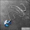 Pendant Necklaces Crystal Glass Necklace Moon Blue Sky White Cloud Transparent Resin Pendants Women Fashion Jewelry Gift Drop Deliver Dhhwa