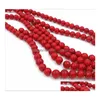 8 mm natürliche rote Steine, runde lose Distanzperlen für Halskette, Armband, Charms, Schmuckherstellung, 4 mm, 6 mm, 10 mm, 12 mm Tropfen Deli Dhgarden Dhuga