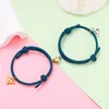 Bracelets de charme 2pc / set Matching Heart Couple Bracelet Magnetic Bracelet pour amitié BFF Bijoux réglable 14-26cm 3 mm Wing KL39