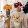 Fiori decorativi Finto girasole Decorazione ornamentale Sfondo Po Finto Artigianato fai-da-te Bouquet di fiori di seta artificiale da tavolo