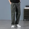 Herenbroek casual ontspannen fit veter-up rechte joggers