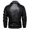 Jackets masculinos Moda masculina Bordada PU Couather Coat Winter lapela de colarinho de pele destacável Biker Warm Artificial Men 230213