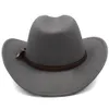 Wide Brim Hats Bucket 3 Sizes Parentchild Men Women Kids Children Woolen Western Cowboy Hat Sunhat Party Travel Outdoor Cap Classical Retro 230214