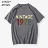 メンズTシャツヴィンテージ1978年に苦しんでいるレトロフェード44歳の誕生日ギフトパーティーシャツコットンプラスサイズの男性女性服oネック半袖トップ