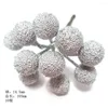 Dekorativa blommor Silver/ Guld blandad hybridblomma Körsbär Stamen Berries Bundle Diy Cake Christmas Wedding Gift Box Wreaths Decor