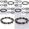 Beaded Tiger Eye Hematite Black Obsidian 10Mm Stone Bracelet Jewelry For Women Gift Men Drop Delivery Bracelets Dhgarden Dhrv0