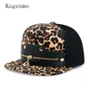 Czapki czapki Kagenmo Lopard Hiphop Flat Razer Cap Cool Fashion Unisex Hat Young Outdoor Allmatch Sun 230214