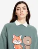 스웨트 셔츠 Maison Kitsune 디자이너 스웨트 셔츠 Puover 점퍼 인쇄 둥근 목도방 여성 스웨터