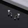 Stud Earrings 2023 Fashion Simple Silver Color Heart Star Trendy Design Geometric Spring Screw Mini For Women Jewelry