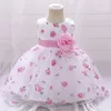 Abiti da ragazza per neonato, compleanno, primo anno, abito per bambini, fiocco, fiore, principessa, per ragazze, sera gonfia, 0-5 anni