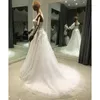 Sukienki imprezowe SL9044 Romantyczna szyja wermowa szyja Odłączona rękawie Aline Aline Suknia ślubna Aplikacje Krzyki Bohemian Bridal Suknia 230214