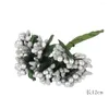 Dekorativa blommor Silver/ Guld blandad hybridblomma Körsbär Stamen Berries Bundle Diy Cake Christmas Wedding Gift Box Wreaths Decor