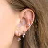 Baumelnde Ohrringe 2023 Asymmetrischer Mond-Herz-Ohrring für Frauen Niedlicher vergoldeter rosa Zirkon-Ohrstecker Modeästhetischer Schmuck Gift320m