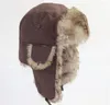 Berets Russian Hat Trapper Bomber Cap Warm Winter Ear Protection Fur Earflap Trooper Men Outdoor Sports Ski Hunting Fishing Plush 2023