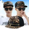 Czapki czapki Kagenmo Lopard Hiphop Flat Razer Cap Cool Fashion Unisex Hat Young Outdoor Allmatch Sun 230214