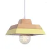 Lampes suspendues Moderne Nordic Lights Luminaire Bois Fer Carré Abat-Jour LED Salle À Manger Éclairage Intérieur Hanglamp Luminaire Suspension