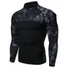 Mens Magliette Tattico Camouflage Maglietta Outdoor Militare Combattimento Uniforme Campeggio Esercito Vestiti Manica Lunga Cerniera Uomini Camo 230214