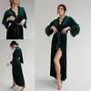 Robe de demoiselle d'honneur, vêtements de nuit en velours avec dentelle, sur mesure, choisissez la couleur dans le tableau, une pièce, robe de bain, manches solitaires