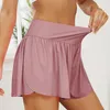 Dames shorts Women Running With Pockets Fashion 2 In 1 Flowy Tennis Skirts Casual workout Atleet High Taille Short Pant