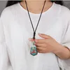 Pendant Necklaces Vintage Ethnic Style Handmade Pingan Ebony Thangka Pendants & Statement Nepal Necklace Women Men Jewelry