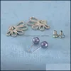 Urok Perły Kolczyki dla kobiet luksusowe biżuteria podskarz stadnina kolczyka brincos moda oświadczenie kwiatowy perłowy dostawa dhxee